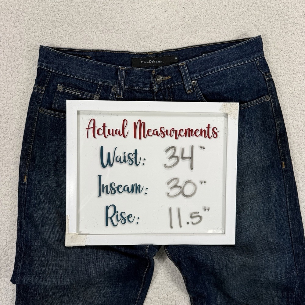Calvin Klein Relaxed Straight Jeans Mens 34x30 Streetwear Grunge Casual Normcore - Picture 11 of 11